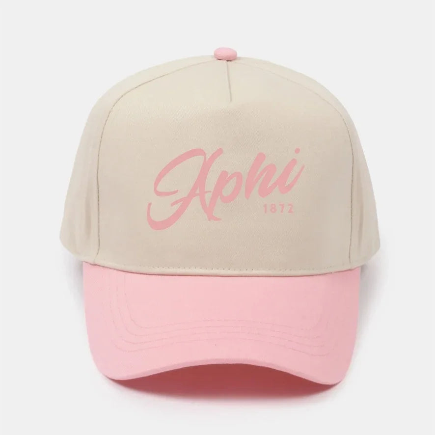 APhi Embroidered Two-Tone Baseball Cap | Hat - Script 1872