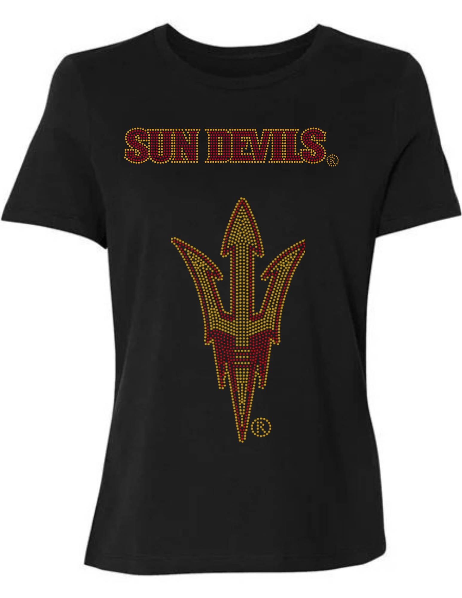Arizona State Sun Devils Fork Black Crewneck T-Shirt