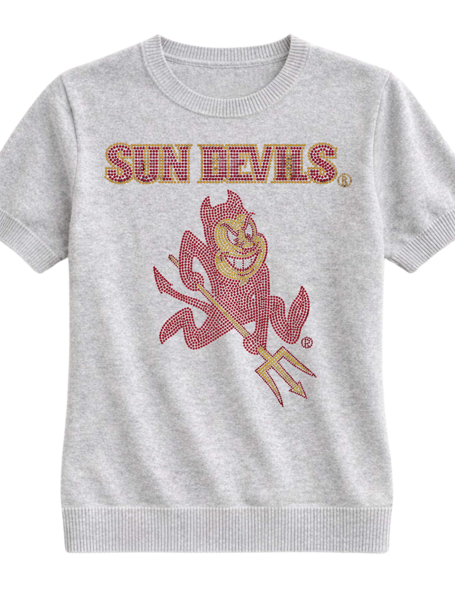 Arizona State Sun Devils Gray Short Sleeve Sweater