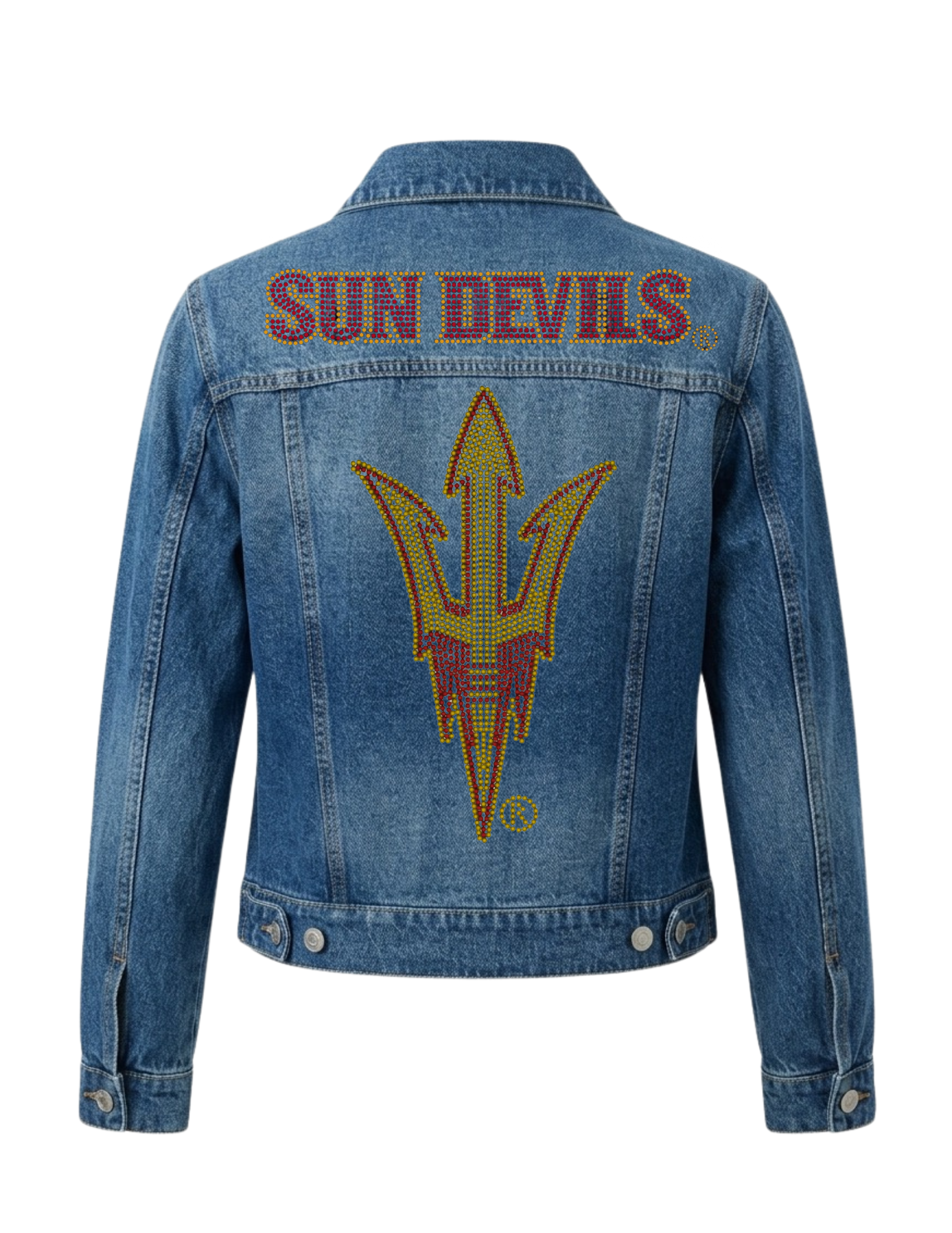 Arizona State Fork 'Em Sun Devils Blue Denim Jacket