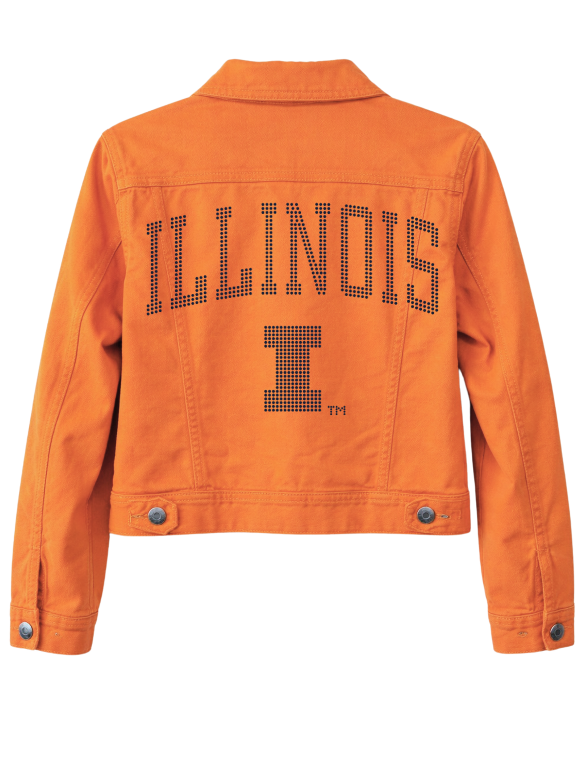 University of Illinois Rounded Illinois I Orange Denim Jacket