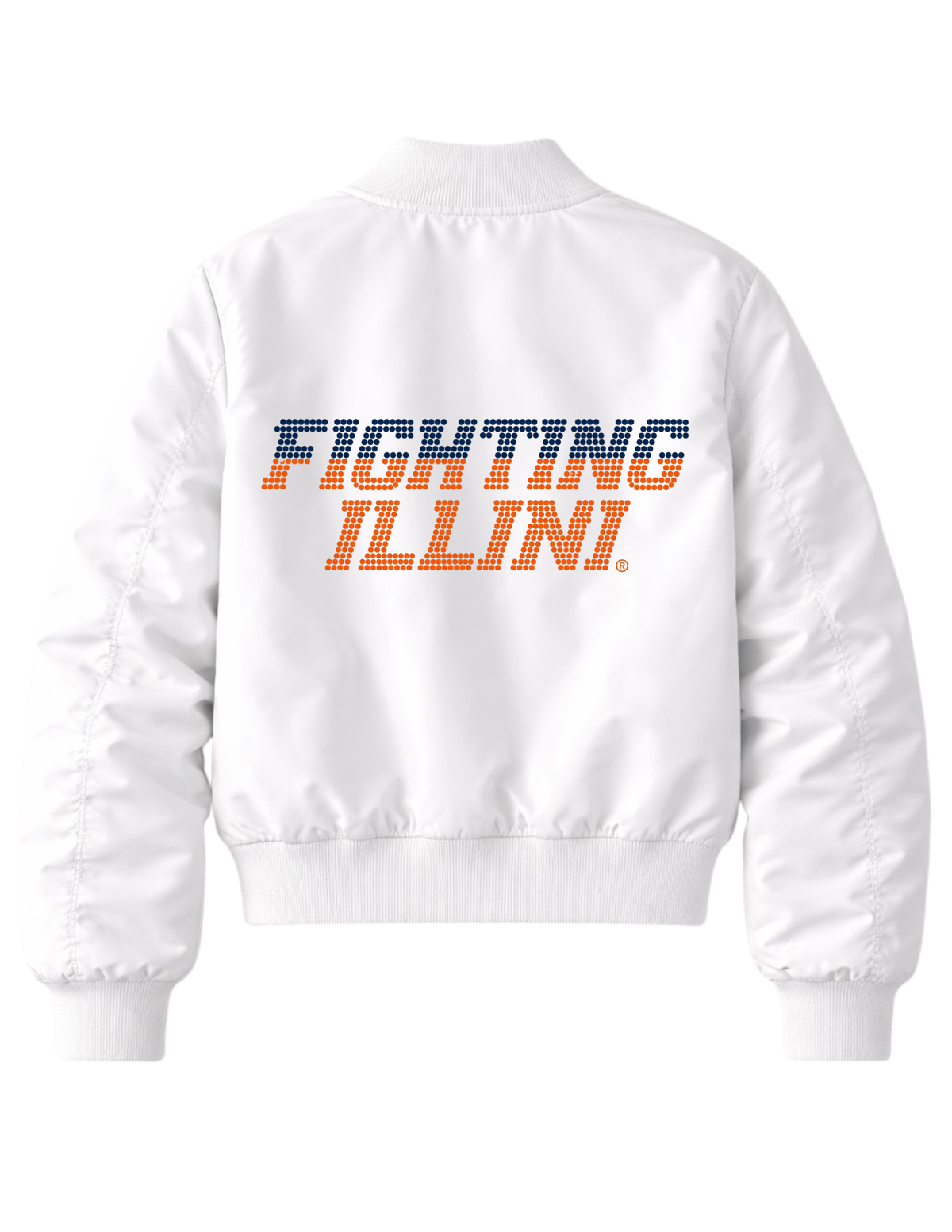 University of Illinois Fighting Illini White Bomber Jacket