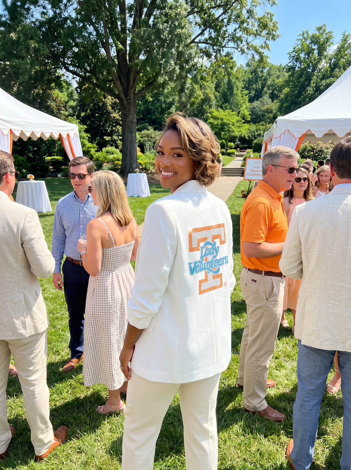 Tennessee Lady Volunteers White Ruched Sleeve Blazer
