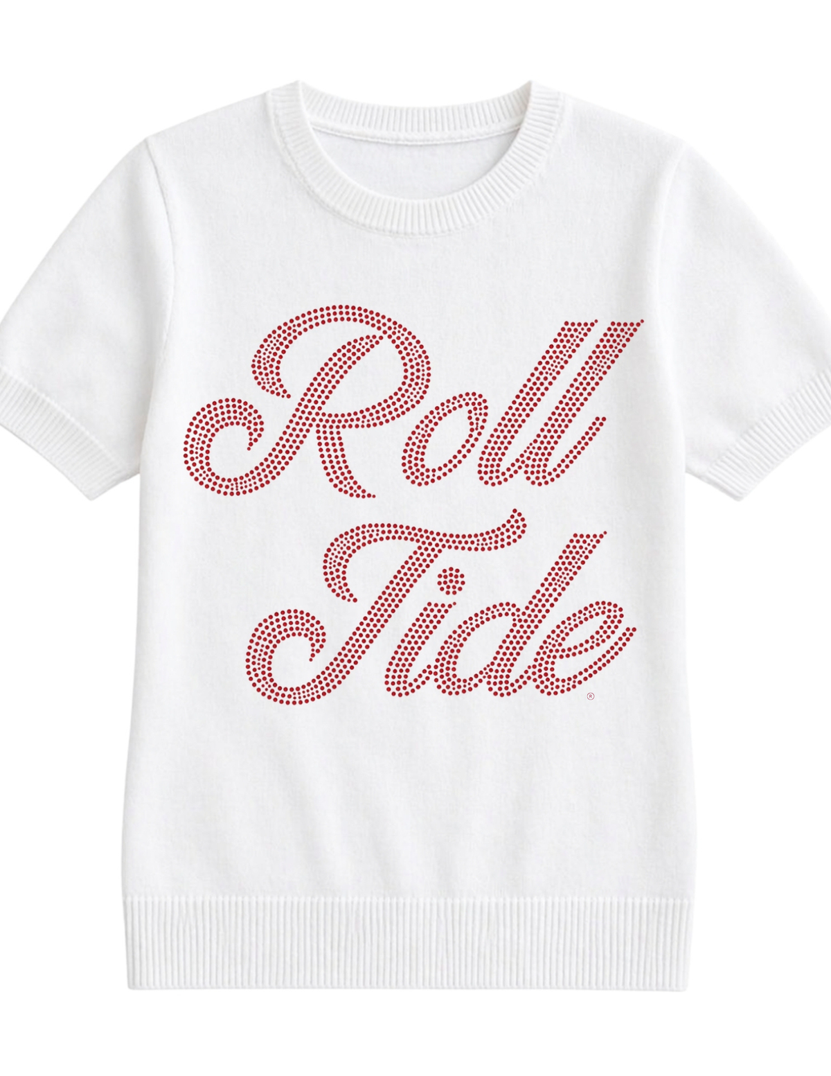 University of Alabama Roll Tide Ivory Short Sleeve Sweater