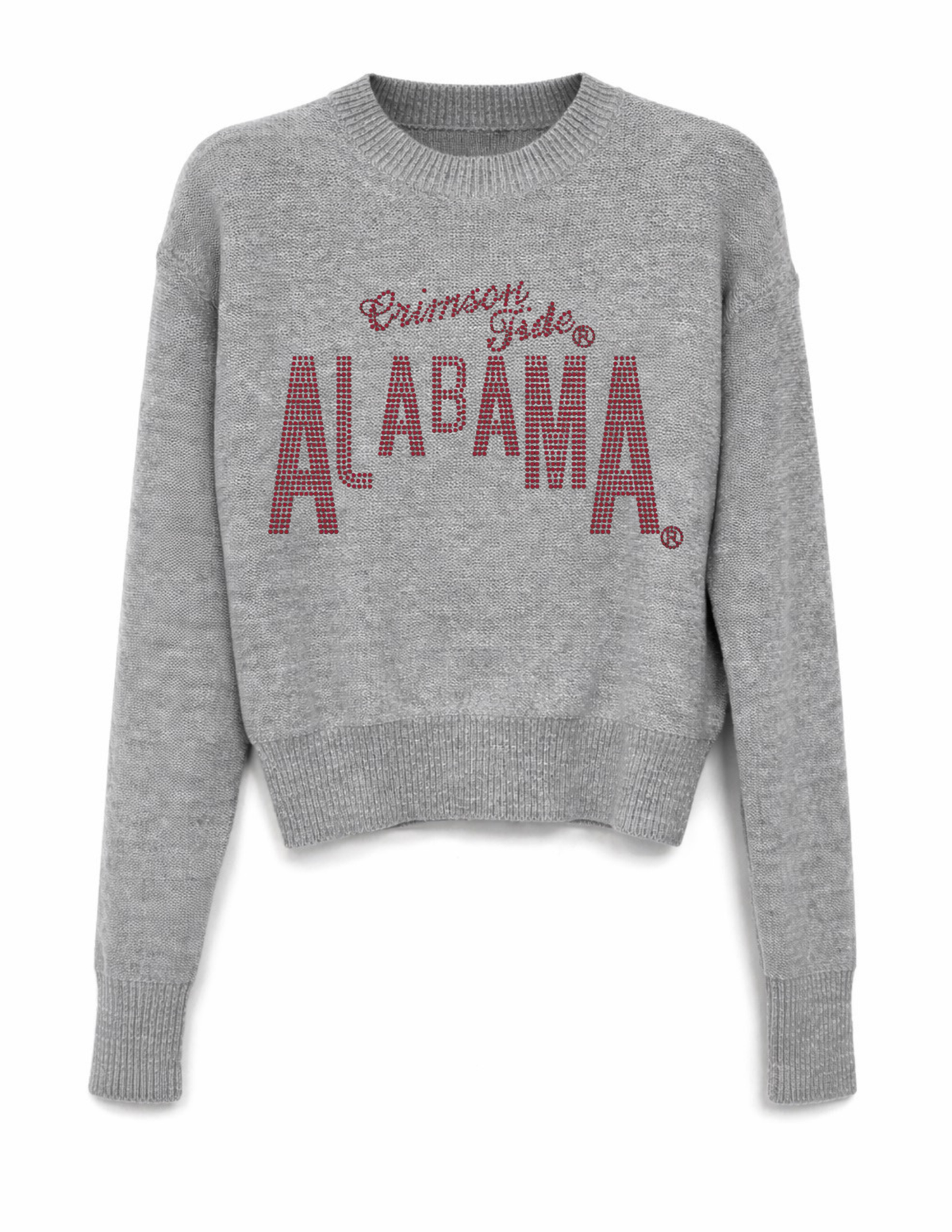 University of Alabama Crimson Tide Design Gray Crewneck Sweater