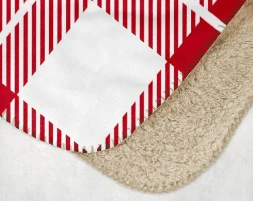 Alpha Chi Omega XL 60x80 Plaid Sherpa Throw Blanket