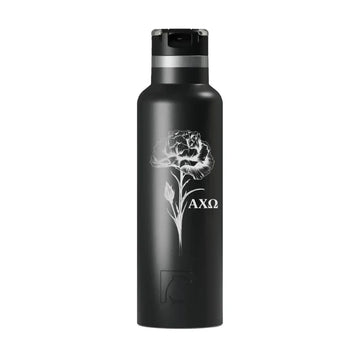 Alpha Chi RTIC 20 oz Ceramic Lined Water Bottle Tumbler - Carnation