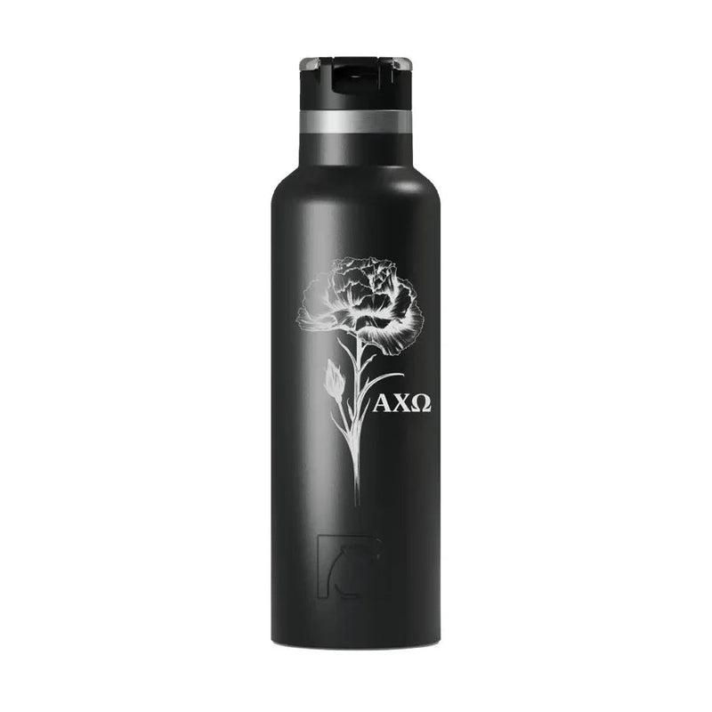 Alpha Chi RTIC 20 oz Ceramic Lined Water Bottle Tumbler - Carnation