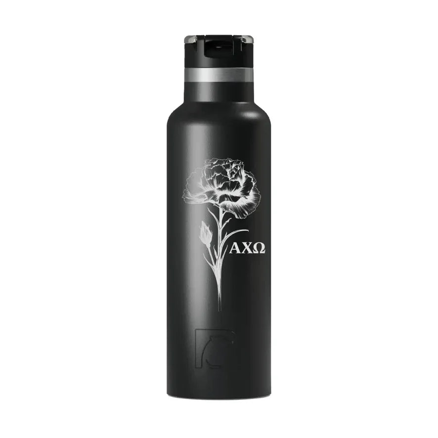 Alpha Chi RTIC 20 oz Ceramic Lined Water Bottle Tumbler - Carnation