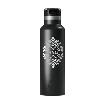 Alpha Chi RTIC 20 oz Ceramic Lined Water Bottle Tumbler - Ornate