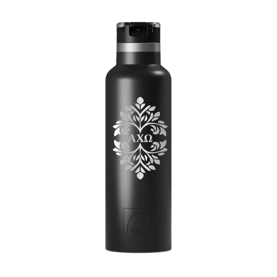 Alpha Chi RTIC 20 oz Ceramic Lined Water Bottle Tumbler - Ornate
