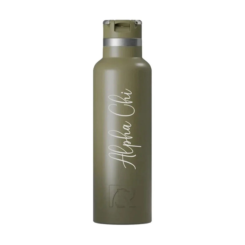 Alpha Chi RTIC 20 oz Ceramic Lined Water Bottle Tumbler - Script