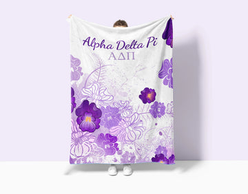 Alpha Delta Pi XL 60x80 Sherpa Throw Blanket - Violets