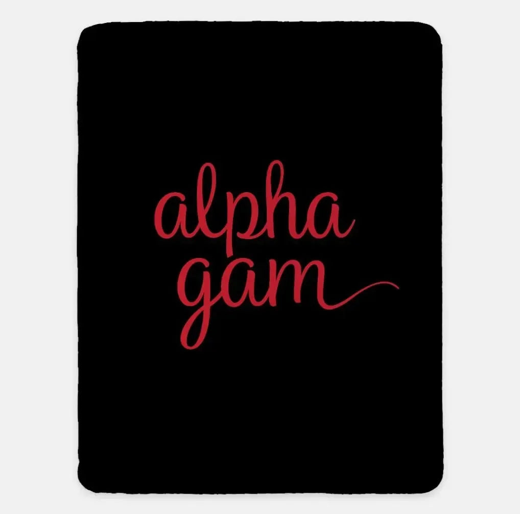 Alpha Gam XL 60x80 Sherpa Throw Blanket