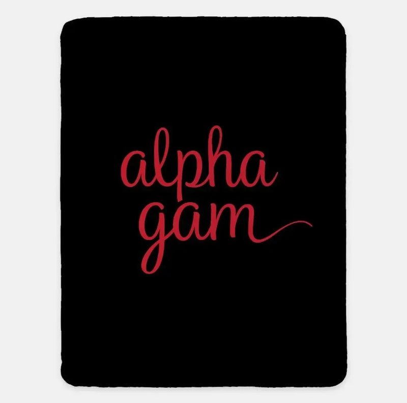 Alpha Gam XL 60x80 Sherpa Throw Blanket