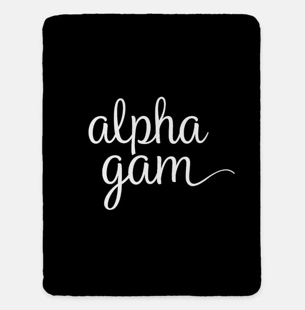 Alpha Gam XL 60x80 Sherpa Throw Blanket