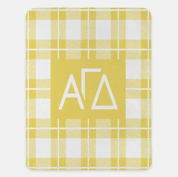 Alpha Gamma Delta XL 60x80 Plaid Sherpa Throw Blanket