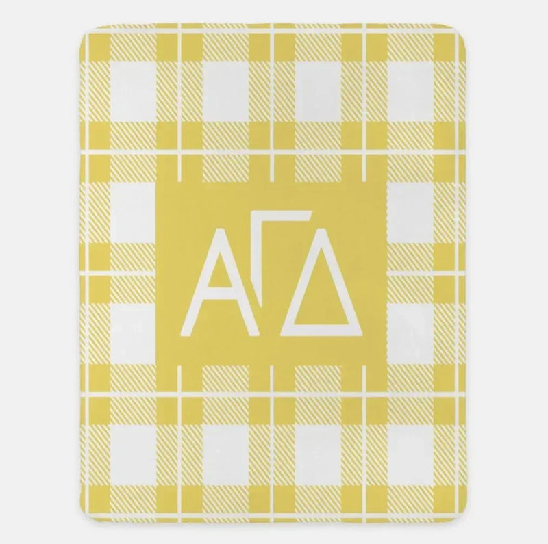 Alpha Gamma Delta XL 60x80 Plaid Sherpa Throw Blanket