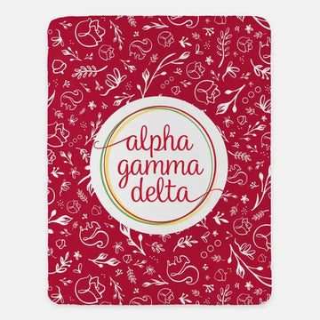 Alpha Gamma Delta XL 60x80 Sherpa Throw Blanket - Combo Pattern