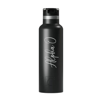 Alpha Omicron Pi RTIC 20 oz Ceramic Lined Water Bottle Tumbler -Script