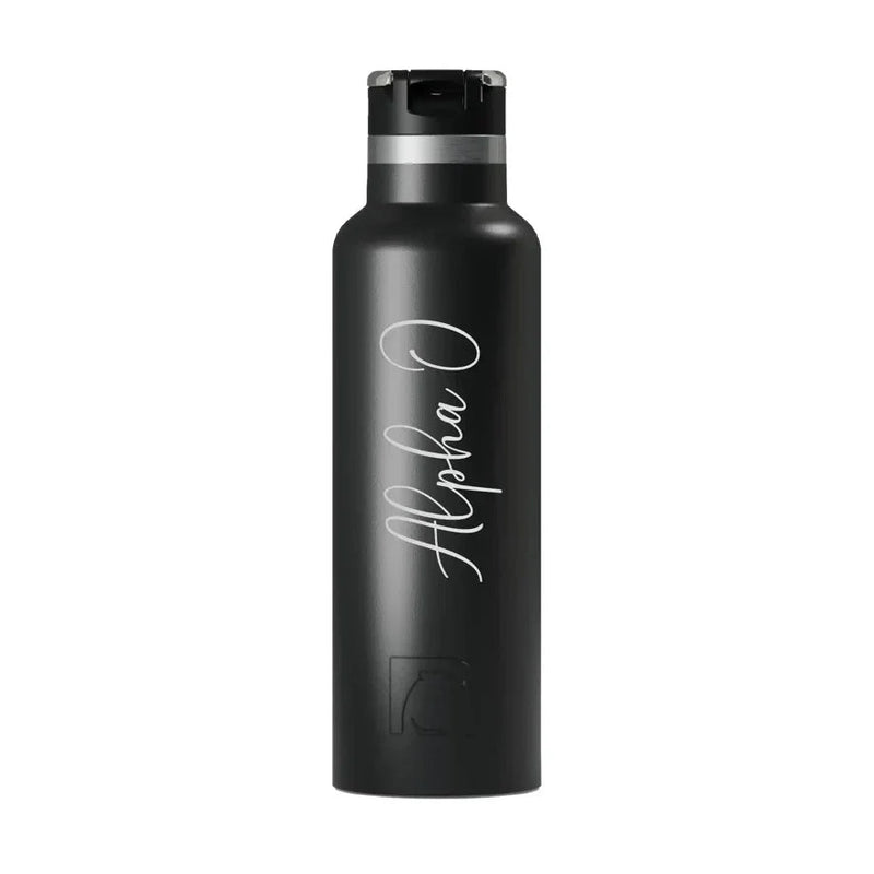 Alpha Omicron Pi RTIC 20 oz Ceramic Lined Water Bottle Tumbler -Script