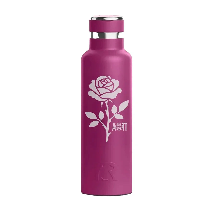 Alpha Omicron Pi RTIC 20 oz Ceramic Lined Water Bottle Tumbler - Rose