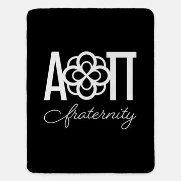 Alpha Omicron Pi XL 60x80 Traditional Sherpa Throw Blanket