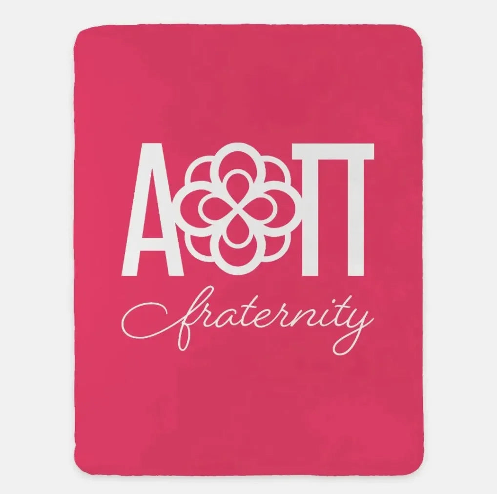 Alpha Omicron Pi XL 60x80 Traditional Sherpa Throw Blanket