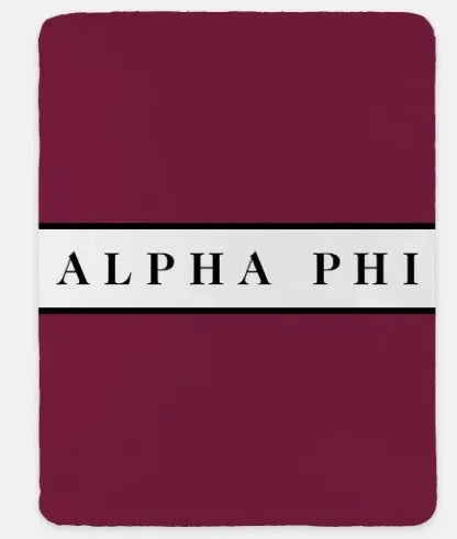Alpha Phi Black XL 60x80 Traditional Sherpa Blanket