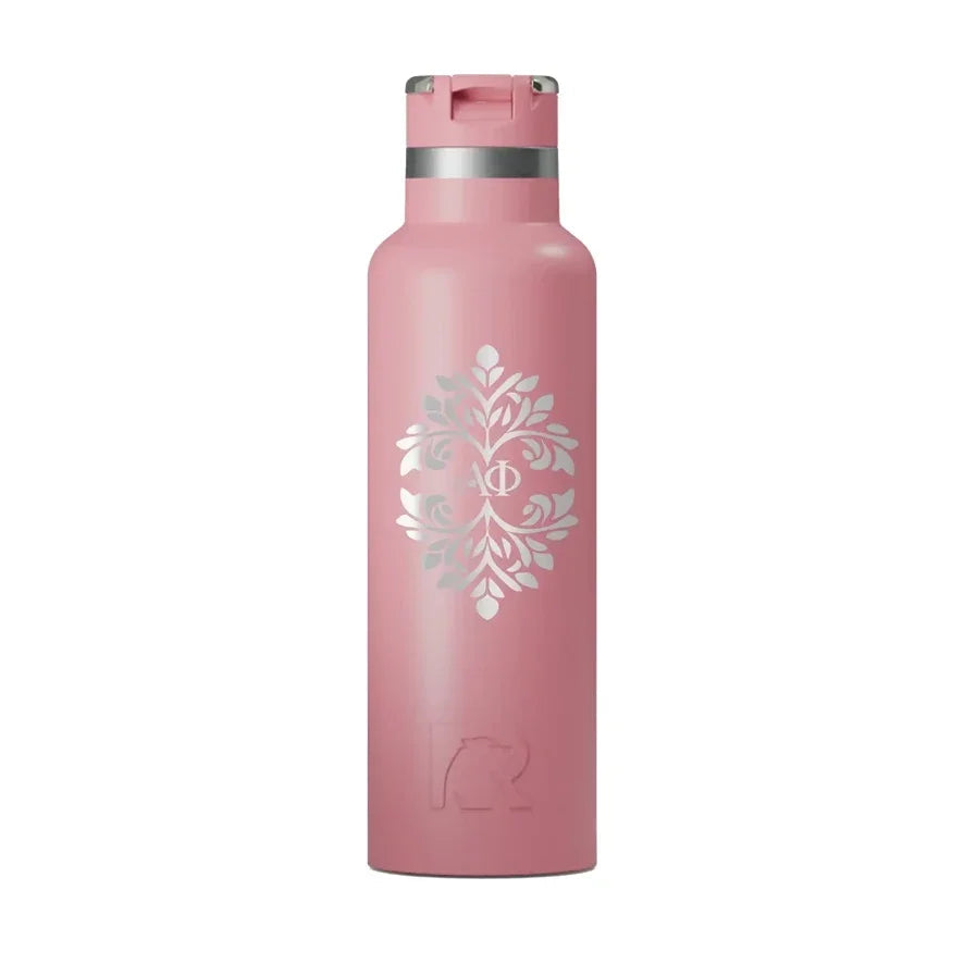 Alpha Phi RTIC 20 oz Ceramic Lined Water Bottle Tumbler - Ornate