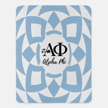 Alpha Phi XL 60x80 Blue Tribal Sherpa Blanket