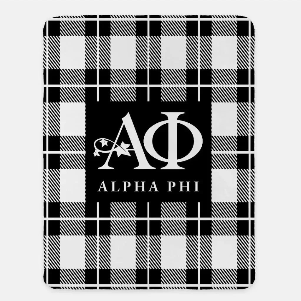Alpha Phi XL 60x80 Plaid Sherpa Blanket