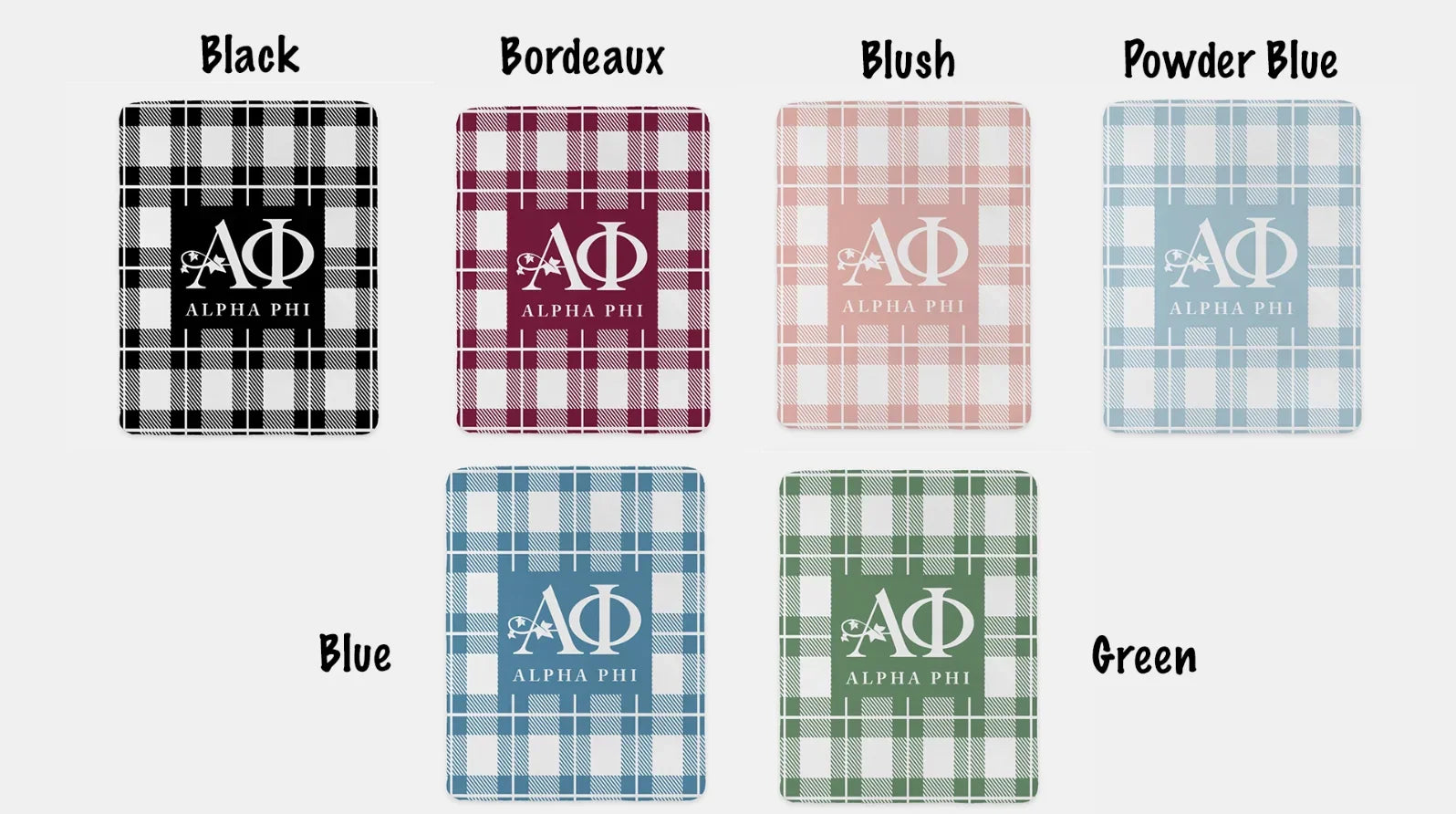 Alpha Phi XL 60x80 Plaid Sherpa Blanket