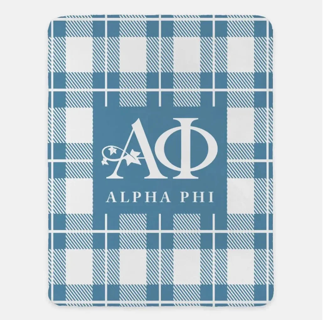 Alpha Phi XL 60x80 Plaid Sherpa Blanket