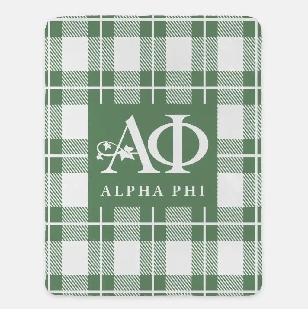 Alpha Phi XL 60x80 Plaid Sherpa Blanket