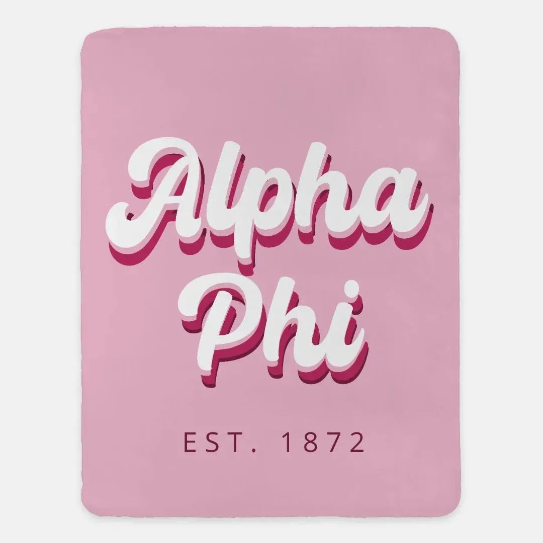 Alpha Phi XL 60x80 Retro Sherpa Blanket