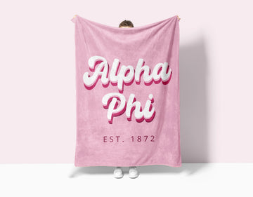 Alpha Phi XL 60x80 Retro Sherpa Blanket