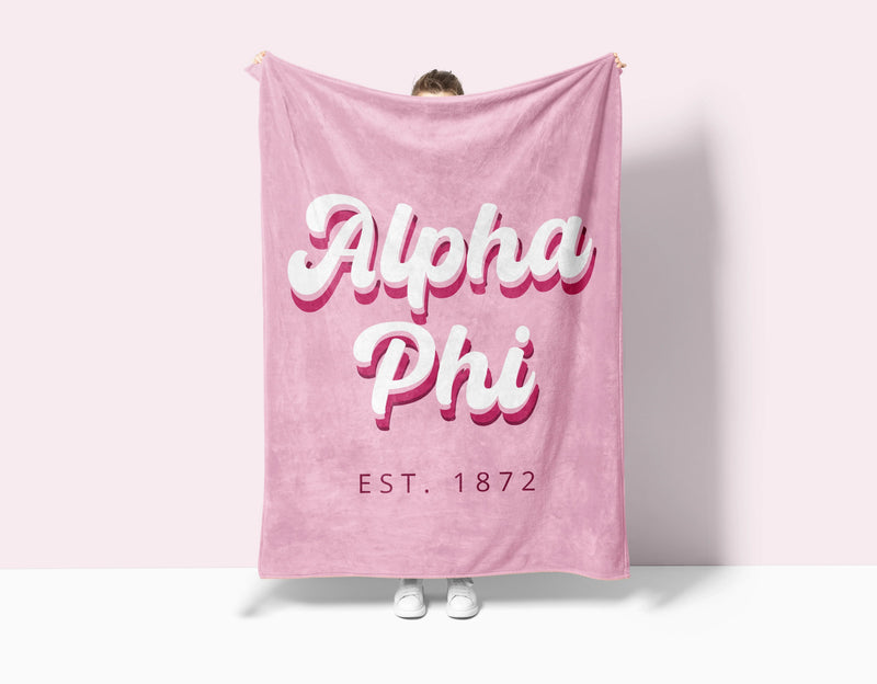 Alpha Phi XL 60x80 Retro Sherpa Blanket