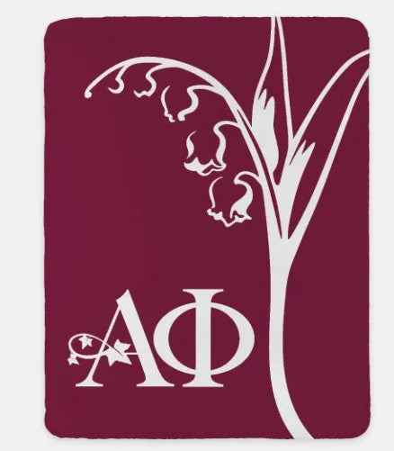 Alpha Phi XL 60x80 Sherpa Blanket - Modern Lily