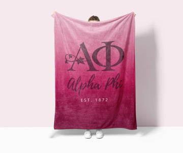 Alpha Phi XL 60x80 Sherpa Throw Blanket - Pink Gradient