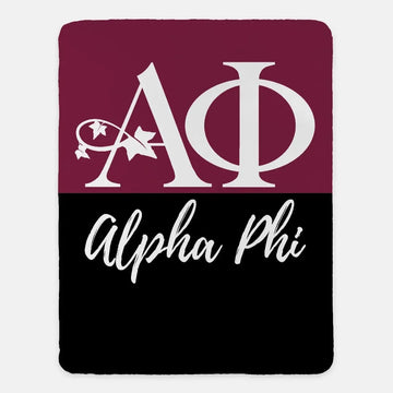 Alpha Phi XL 60x80  Sherpa Blanket - Color Block