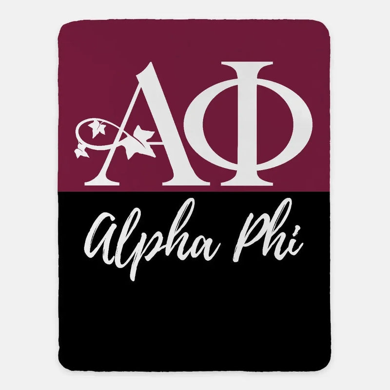 Alpha Phi XL 60x80  Sherpa Blanket - Color Block