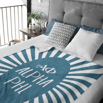 Alpha Phi XL 60x80 Sherpa Blanket - Starburst