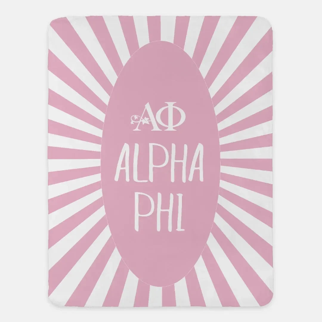 Alpha Phi XL 60x80 Sherpa Blanket - Starburst