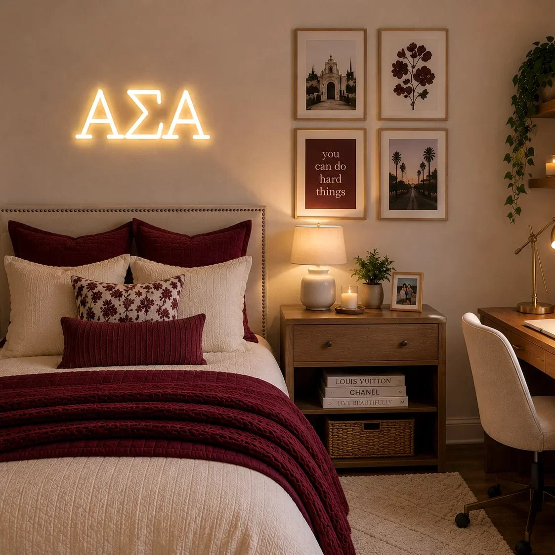 Alpha Sigma Alpha Greek Letters LED Neon Sign w/ Dimmer
