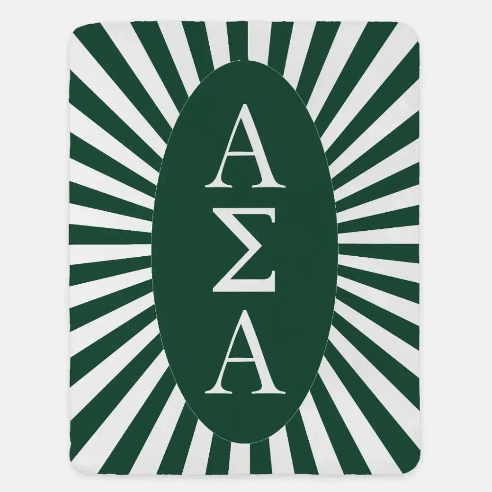 Alpha Sigma Alpha Starburst XL 60x80 Sherpa Throw Blanket