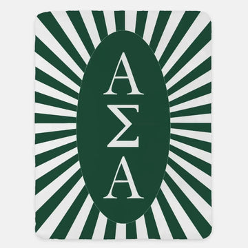 Alpha Sigma Alpha Starburst XL 60x80 Sherpa Throw Blanket