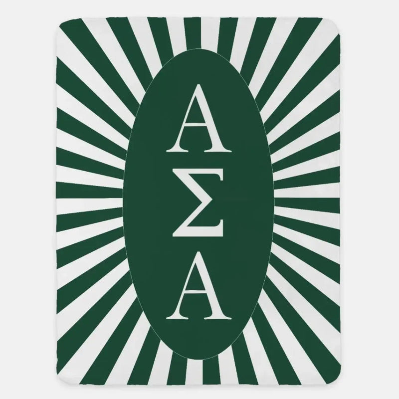 Alpha Sigma Alpha Starburst XL 60x80 Sherpa Throw Blanket