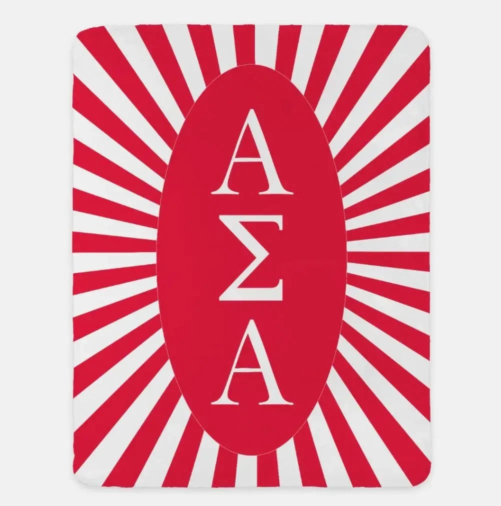 Alpha Sigma Alpha Starburst XL 60x80 Sherpa Throw Blanket