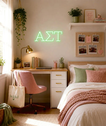 Alpha Sigma Tau Greek Letters LED Neon Sign w/ Dimmer